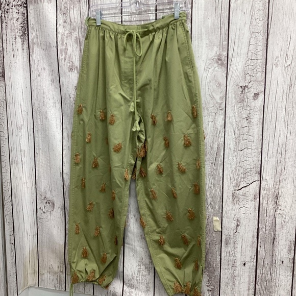 NWT - Tory Burch Raffia Poplin Drawstring Pant, 8 - Picture 1 of 7